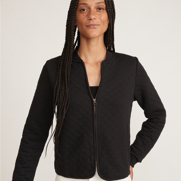 Marine Layer Black Quilted Bomber Jacket - Picture 5 of 7